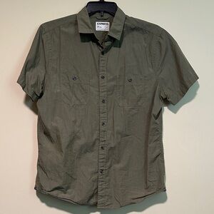 Express Olive Green Casual Button Down Shirt
